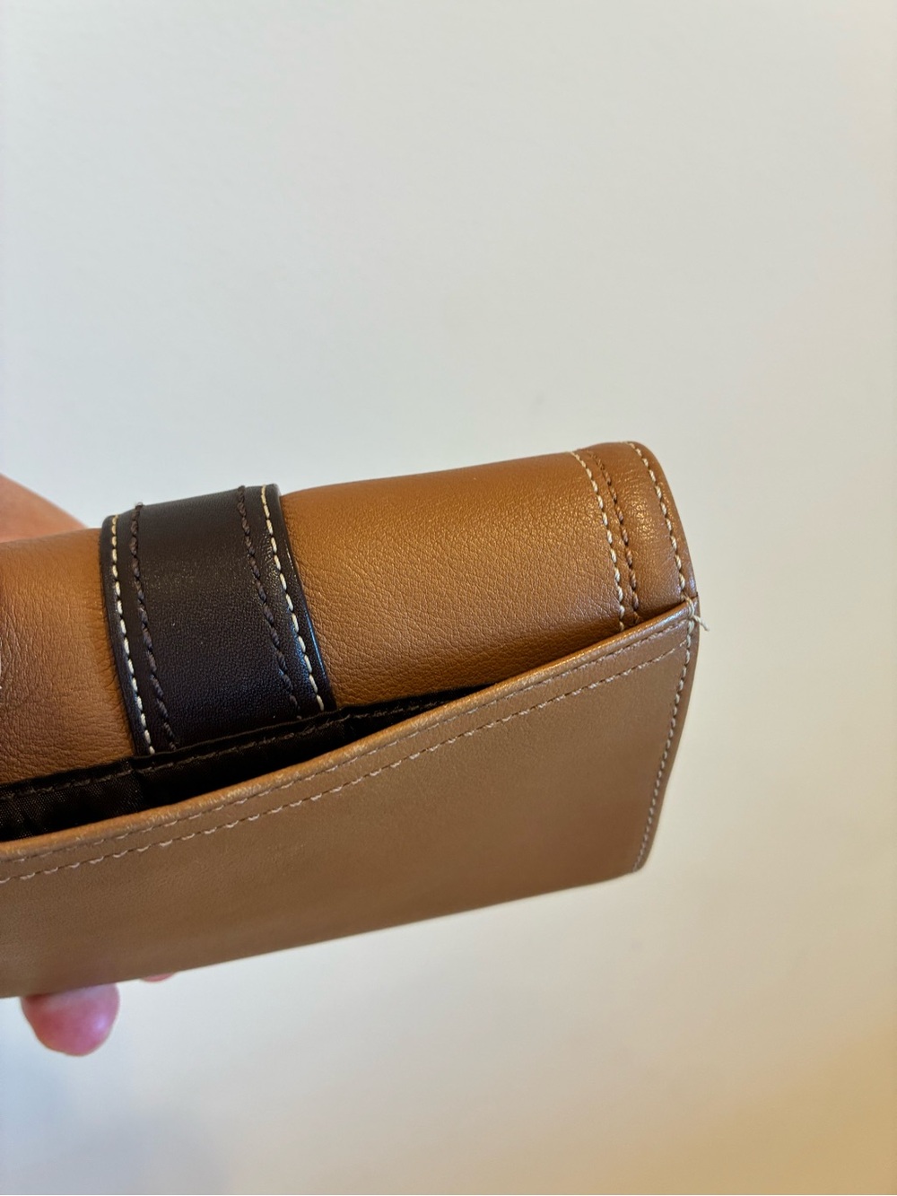 Coach Brown/Tan Leather Buckle Wallet Clutch Y2K Vintage Soho - Picture 4 of 12